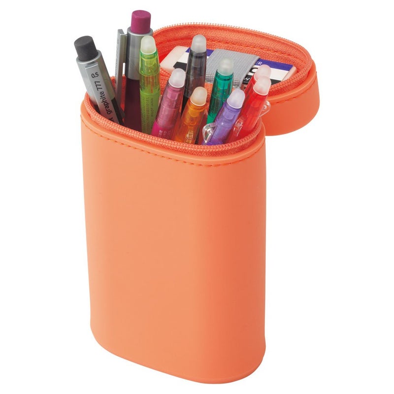 LIHITLAB LIHIT LAB A7694-14 Stand Pencil Case, Oval Type, Light Blue - Image 2